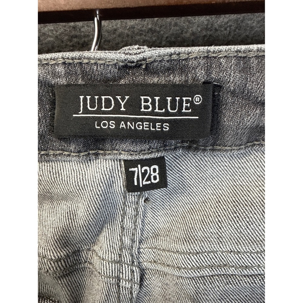 Judy Blue Skinny Jeans Size 7/28 Gray Preppy Party Distressed Raw Hem JB88792 - Picture 3 of 15